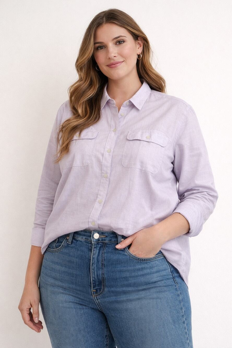 NWT Eddie Bauer Firelight Flannel Shirt Dusty Lavender 2X
